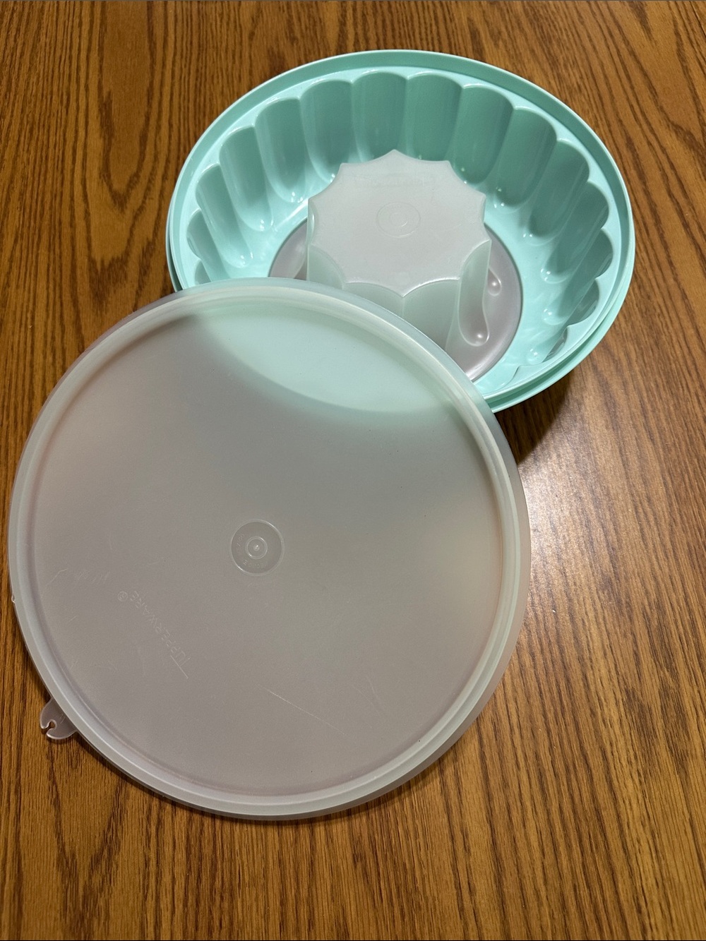 Tupperware Aqua Jello Mold with Frosted Lif